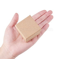 厚紙のジュエリーボックス  リングのために  正方形  淡い茶色  5x5x3.2cm&nbsp;CBOX-R036-09