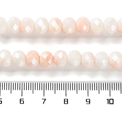 電気メッキガラスビーズセット  多面カット  ラウンド  ライトサーモン  7.5~8x7.5~8mm  穴：1.2mm  約63~70個/連  15.35''（39センチメートル）&nbsp;LAMP-S068-02H