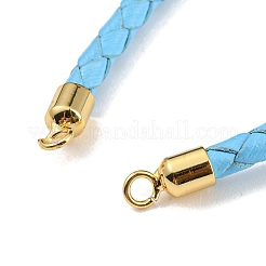 Leather Braided Cord Link Bracelets&nbsp;MAK-K022-01G