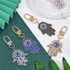 8Pcs 4 Style Alloy Enamel Turkish Evil Eye Pendant Decoration&nbsp;KEYC-GL0001-07