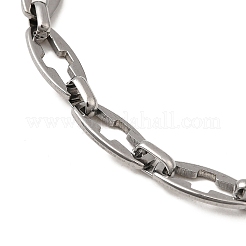 男性用304ステンレススチール中空クロスリンクチェーンブレスレット  ステンレス鋼色  7-3/8インチ（18.8cm）&nbsp;BJEW-JB12294-02