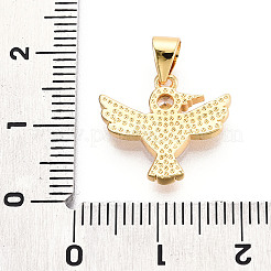 Brass Micro Pave Clear Cubic Zirconia Pendants&nbsp;KK-N268-12G