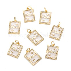Mother's Day Brass Micro Pave Clear Cubic Zirconia Pendants&nbsp;X-ZIRC-A020-17G