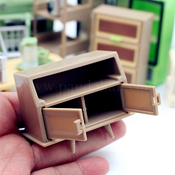 多機能本棚  ドールハウス家具アクセサリー  ミニチュアダイニングルーム用  キャメル  63x30x50mm&nbsp;PW-WG1213B-01