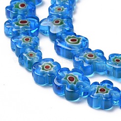 Handmade Millefiori Glass Bead Strands&nbsp;LAMP-J035-10mm-53