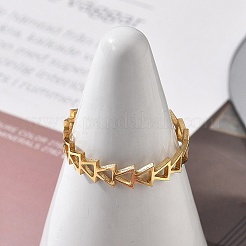 Triangle 304 Stainless Steel Open Cuff Ring for Women&nbsp;LS-RJEW-M049-01G-04
