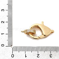 真鍮クリアキュービックジルコニアカニカン  チューブベイル付き  18KGP本金メッキ  20.5x14x5.5mm  穴：1.8mm&nbsp;KK-Z078-50G