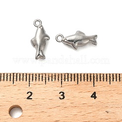 304ステンレススチールチャーム  変色防止  魚  13x6x3.5mm  穴：1.2mm&nbsp;STAS-E500-14P-01