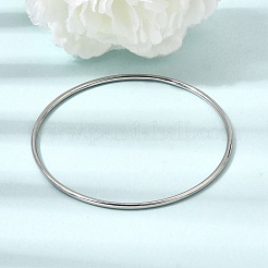 女性用2mm 304ステンレススチール製バングル  変色なし  ステンレス鋼色  内径：2.36インチ（6cm）&nbsp;SA-CBA37BC-23A-P