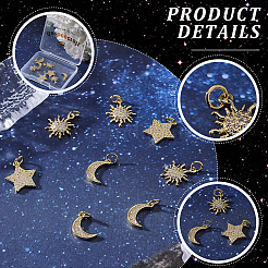 9Pcs 3 Styles Brass Micro Pave Cubic Zirconia Pendants&nbsp;ZIRC-BBC0003-75