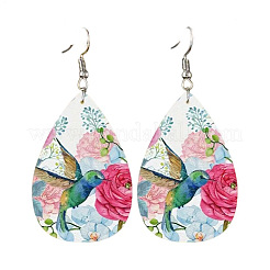 Iron & Imitation Leather Dangle Earrings&nbsp;WGA6ACA-03