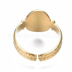 304 Stainless Steel Oval Open Cuff Ring&nbsp;RJEW-T023-53G