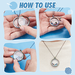 DIY Locket Pendant Necklaces Jewelry Kits&nbsp;DIY-PH0029-93