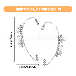 4Pcs 4 Style Crystal Rhinestone Curved Bar Cuff Earrings with Imitation Pearl Beaded&nbsp;EJEW-HY0001-04
