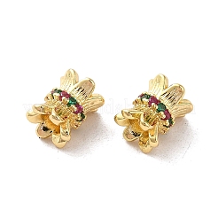 Rack Plating Brass Pave Cubic Zirconia Beads&nbsp;KK-D100-07KCG