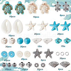 DIY Ocean Theme Synthetic Turquoise & Alloy Jewelry Making Findings Beads Kits&nbsp;DIY-SC0027-41
