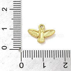 イオンプレーティング（IP）304ステンレススチールチャーム  鳥のチャーム  18KGP本金メッキ  9x13x2mm  穴：1mm&nbsp;STAS-C104-12G
