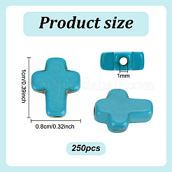 合成ターコイズビーズ  染め  クロス  ディープスカイブルー  10~10.5x8~8.5x3.5~4mm  穴：1mm&nbsp;TURQ-HY0001-07C
