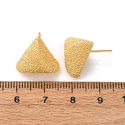 Brass Textured Stud Earrings&nbsp;EJEW-A143-02D-G