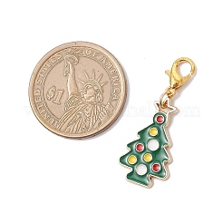10Pcs Christmas Alloy Enamel Pendant Decorations&nbsp;HJEW-JM03679