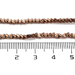 合成磁気無しヘマタイトビーズ連売り  三角形  ミックスカラー  2x2~3x2.5~3mm  穴：0.6mm  約206個/連  15.83''（40.2センチメートル）&nbsp;G-P545-J01-01