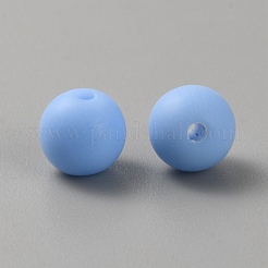 アクリルフロストラウンドビーズ  コーンフラワーブルー  7.8x7mm  穴：1.6mm&nbsp;FACR-WH0001-06A-10