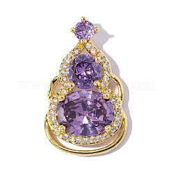 Brass Cubic Zirconia Pendants&nbsp;CU-CBA-01G