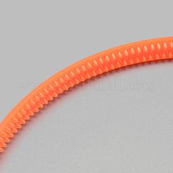 単純なプラスチックヘアバンドのパーツ  歯付き  模造ゼリー  ダークオレンジ  120mm  8mm&nbsp;OHAR-Q275-02D