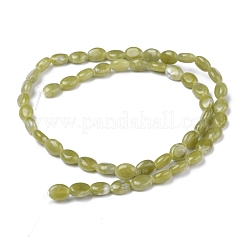 天然中国南部翡翠ビーズ連売り  オーバル  8x6x3.5~4mm  穴：1mm  約45~52個/連  15.16~15.74インチ（38.5~40cm）&nbsp;G-Z006-A17