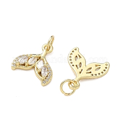Brass Micro Pave Clear Cubic Zirconia Pendants&nbsp;KK-F930-08B-G