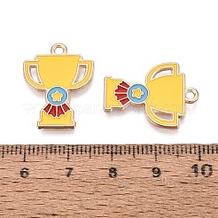 合金エナメルチャーム  トロフィーチャーム  ライトゴールド  ゴールド  22x17x1mm  穴：1.6mm&nbsp;ENAM-Q004-01KCG-14