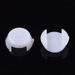 プラスチックベースのバックルの毛のパーツとして不透明  ヘアタイアクセサリー作り用  ホワイト  7.5x9x3.5mm  約10000個/袋&nbsp;FIND-T064-008B