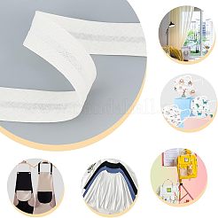 綿のリボン  家の装飾のための  装飾用ラッピングギフトとDIY工芸品  フラット  乳白色  展開：1.57インチ（40mm）  折りたたみ：20mm  約22m /ロール&nbsp;OCOR-WH0064-46