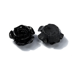 オペーク樹脂カボション  ローズ  ブラック  15x15x4mm&nbsp;CRES-WH0013-04B
