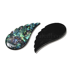 天然アワビの殻/パウア貝の大きなペンダント  翼のチャーム  51.5x25x2.5mm  穴：1.5mm&nbsp;SHEL-K006-14