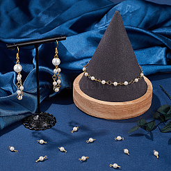 30Pcs ABS Imitation Pearl Round Bead Connector Charms&nbsp;KK-SC0005-21