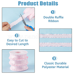 10 Yards Polyester Pleated Edged Ribbon for Clothing Decoration&nbsp;DIY-FI0001-13B