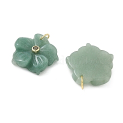 Brass & Natural Green Aventurine & Cubic Zirconia Pendants&nbsp;GG-CBAD360-18G-02
