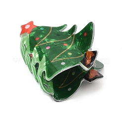 クリスマス用酢酸爪ヘアクリップ（女性・女の子向け）  合金パーツ  クリスマスツリー  51.5x72.5x43.5mm&nbsp;PHAR-G016-01A