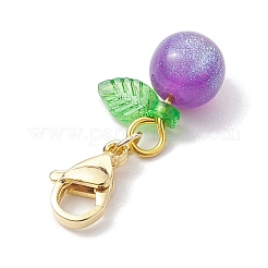 Round Resin Imitation Cat Eye Pendant Decortion&nbsp;HJEW-JM01986-01