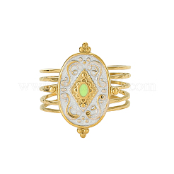 304 Stainless Steel Enamel Multi-strand Rings for Women&nbsp;STAS-OY012-54G