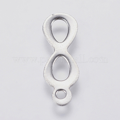 変色しにくい201ステンレススチールペンダント  無限大  ステンレス鋼色  18x6x0.8mm  穴：1.5mm&nbsp;STAS-F139-013P