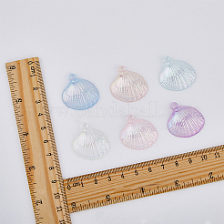 84Pcs 6 Colors UV Plating Opaque Acrylic Pendants&nbsp;PACR-DC0001-02