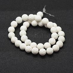Unwaxed Natural Lava Rock Beads Strands&nbsp;G-J367-01-8mm