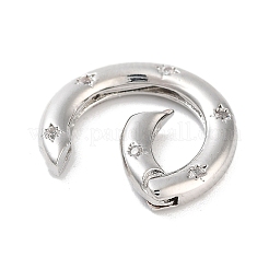 Brass Micro Pave Clear Cubic Zirconia Spring Gate Rings&nbsp;KK-M293-54P