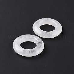 天然石クオーツクリスタルペンダント  ロッククリスタルペンダント  リングチャーム  30x7mm  穴：15.5mm&nbsp;G-F728-02E