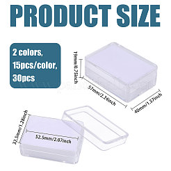 30Pcs 2 Colors Rectangle Transparent Plastic Loose Diamond Gemstone Storage Boxes&nbsp;CON-CA0001-033