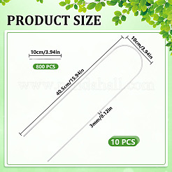 アクリル植物成長サポート10個  ペットメッキフィルムワイヤータイ800個付き  透明  405x100x3mm&nbsp;DIY-DR0002-37