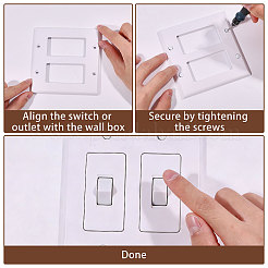 Plastic Wall Switch Plate&nbsp;AJEW-WH0752-845A