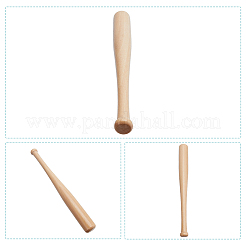 天然木の野球バットのホームディスプレイ装飾  バリーウッド  15.1x0.8~1.5cm  3個/袋&nbsp;WOOD-GF0001-80